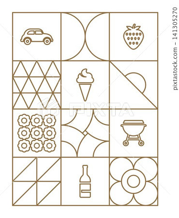 Summer sale geometric shapes line art Summer sale geometric shapes line art 141305270