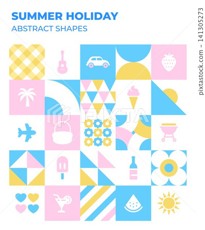 Summer beach party abstract shapes Summer beach party abstract shapes 141305273