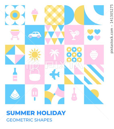 Summer festival geometric shapes Summer festival geometric shapes 141305275