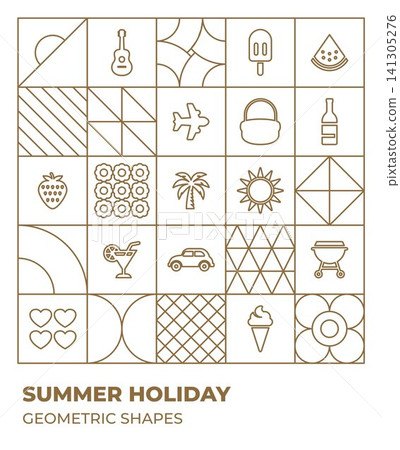 Summer festival geometric shapes outline 141305276