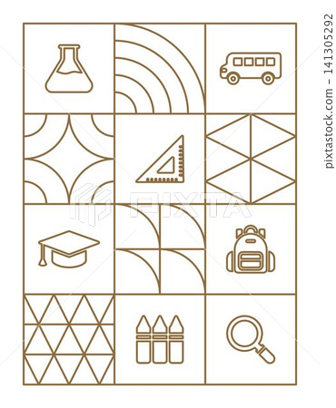 back to school supplies background line art back to school supplies background line art 141305292