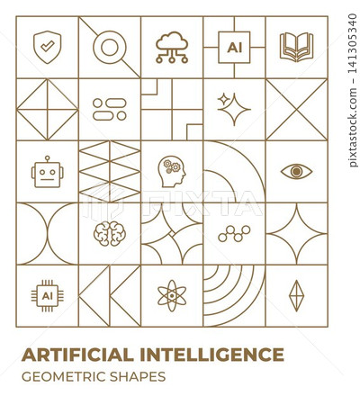 artificial intelligence vector abstract geometric gold outlines artificial intelligence vector abstract geometric gold outlines 141305340