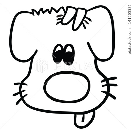 Hand drawn puppy head shape outline for dog cartoon, kid colouring book, characters, comic, standee, tattoo, pet shop, vet, animal, home decor, house, yard, playtime, plush toy, kid doll, woof Hand drawn puppy head shape outline for dog cartoon, kid colouring book, characters, comic, standee, tattoo, pet shop, vet, animal, home decor, house, yard, playtime, plush toy, kid doll, woof 141305525