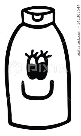 Hand drawn shampoo bottle cartoon outline for toiletry, bathroom, office workers, house, interior, vanity, lifestyle, morning routine, washroom, cleaning, department store, grocery, supermarket, comic Hand drawn shampoo bottle cartoon outline for toiletry, bathroom, office workers, house, interior, vanity, lifestyle, morning routine, washroom, cleaning, department store, grocery, supermarket, comic 141305544