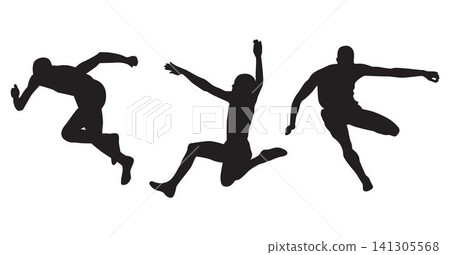 Running silhouette start Running silhouette start 141305568