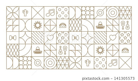 Mexico Independence geometric background line art Mexico Independence geometric background line art 141305573
