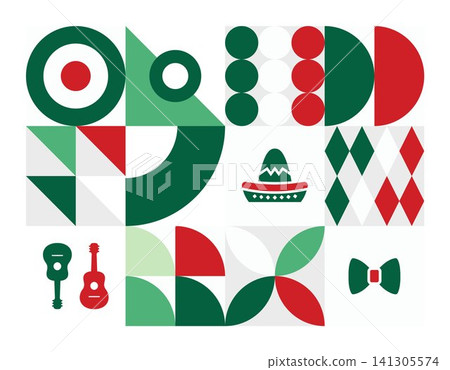 Mexico Independence geometric art Mexico Independence geometric art 141305574