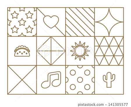 Mexico Independence Day family geometric gold outline Mexico Independence Day family geometric gold outline 141305577