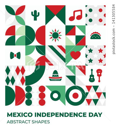 Happy Mexico independence day abstract shapes Happy Mexico independence day abstract shapes 141305584