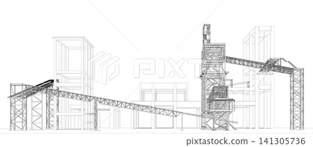 3D illustration of industrial project 3D illustration of industrial project 141305736
