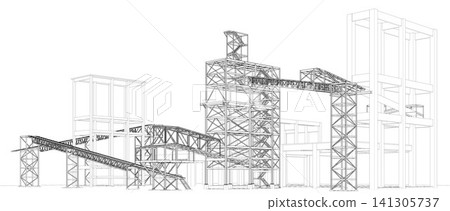 3D illustration of industrial project 3D illustration of industrial project 141305737