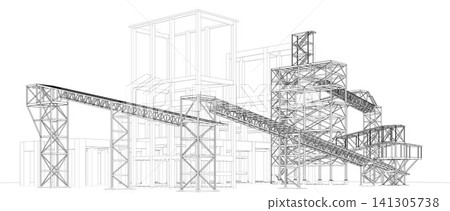 3D illustration of industrial project 3D illustration of industrial project 141305738