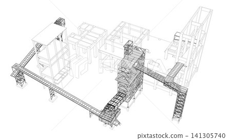 3D illustration of industrial project 3D illustration of industrial project 141305740