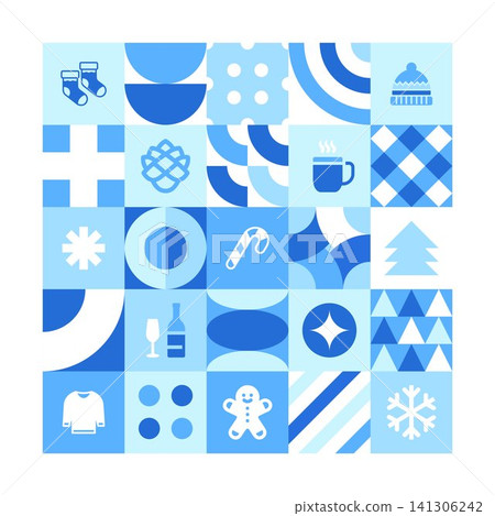 Winter Christmas Background Geometric 141306242