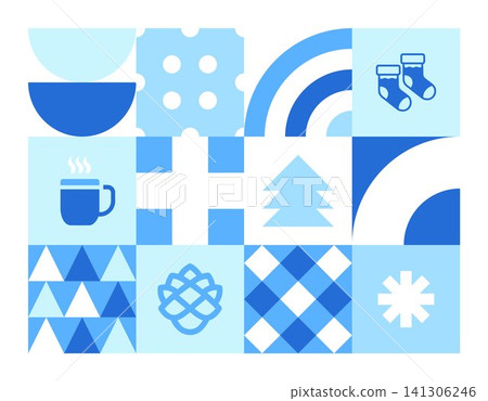 Winter Holiday Geometric Abstract Winter Holiday Geometric Abstract 141306246