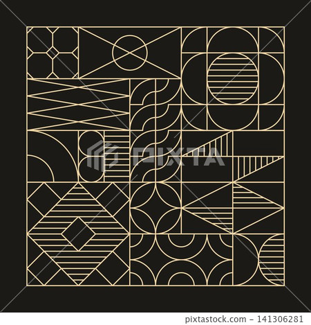 Luxury Line Art Nouveau Background Luxury Line Art Nouveau Background 141306281