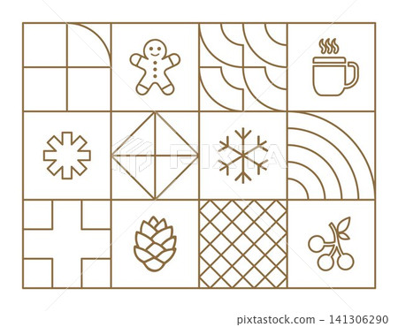 Cozy Holiday Winter Geometric Outlines Cozy Holiday Winter Geometric Outlines 141306290