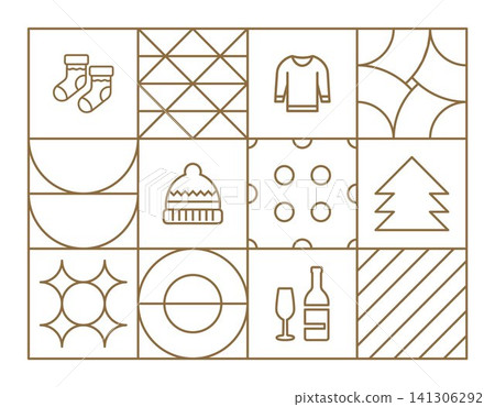 Holiday Season Background Geometric Outlines 141306292