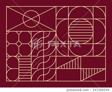 Abstract Minimal Gold Happy holiday Design 141306544