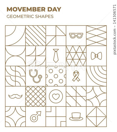 Movember poster geometric gold outlines Movember poster geometric gold outlines 141306571