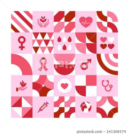 World Aids Day Geometric background World Aids Day Geometric background 141306574