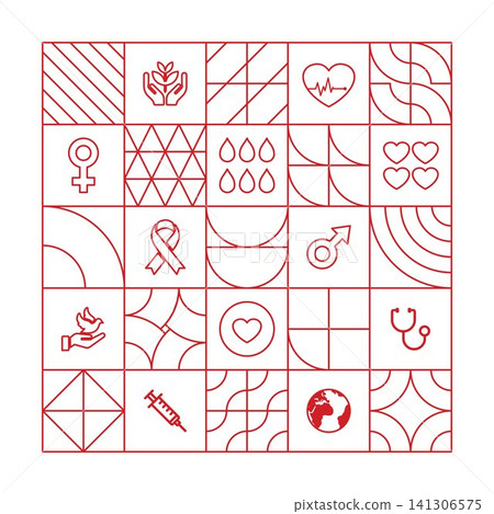 World Aids Day Geometric background outlines World Aids Day Geometric background outlines 141306575