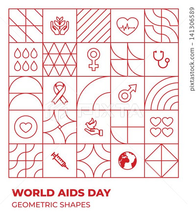 Aids hiv day awareness geometric outlines Aids hiv day awareness geometric outlines 141306589