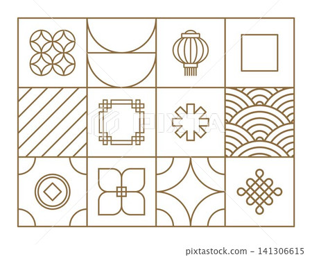 Spring Festival Abstract Geometric outlines Spring Festival Abstract Geometric outlines 141306615