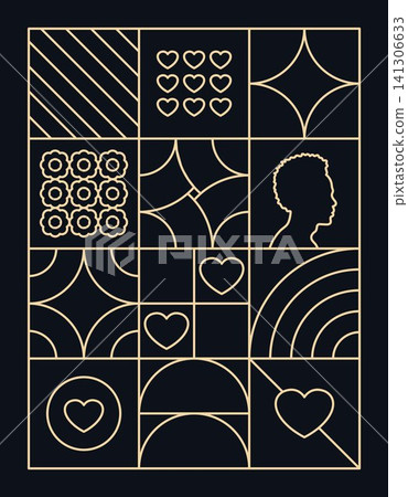 Minimal Outlines Black History Month Gold Design Minimal Outlines Black History Month Gold Design 141306633