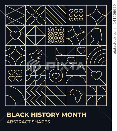 Flat Black History Month African Gold Lines Flat Black History Month African Gold Lines 141306639