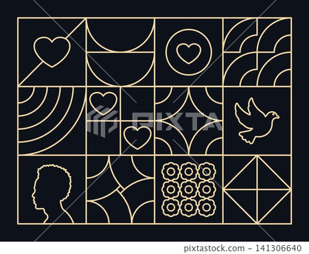Black History Month African Outlines Gold Vector Design Black History Month African Outlines Gold Vector Design 141306640