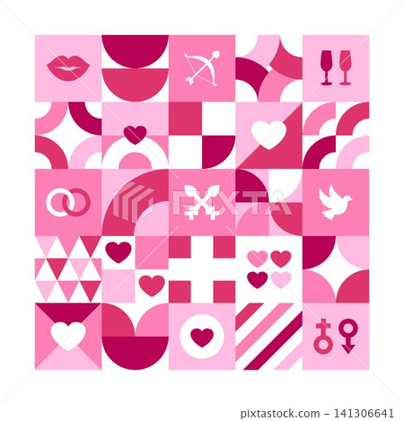 Pink Luxury Geometric Love Design Pink Luxury Geometric Love Design 141306641