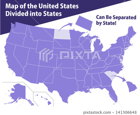 Graphic assets for a map of the United States divided by state. Graphic assets for a map of the United States divided by state. 141306648