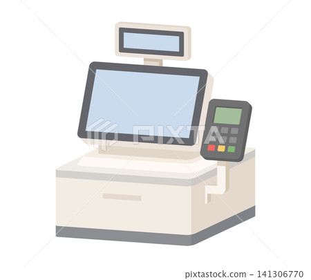 Cash register, flat illustration Cash register, flat illustration 141306770
