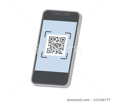 Scan QR codes with your smartphone, flat illustration Scan QR codes with your smartphone, flat illustration 141306777