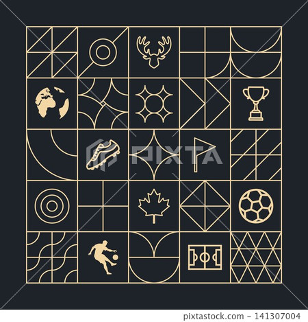 Geometric Soccer Cup Red Background outline Geometric Soccer Cup Red Background outline 141307004