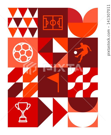 Red Geometric Tournament Flat Background Red Geometric Tournament Flat Background 141307011