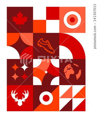 Soccer Minimal Red Vector Geometric Soccer Minimal Red Vector Geometric 141307013