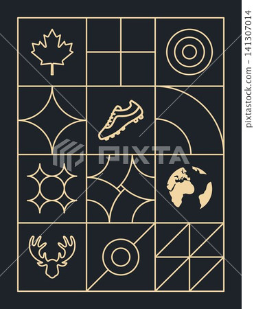 Soccer Minimal Red Vector Geometric Outlines Soccer Minimal Red Vector Geometric Outlines 141307014