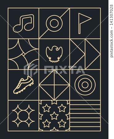 Design Background Vector Football Tournament Outlines Design Background Vector Football Tournament Outlines 141307028