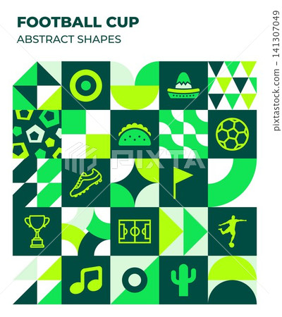 Abstract Minimalist Flat Football Cup Design Abstract Minimalist Flat Football Cup Design 141307049