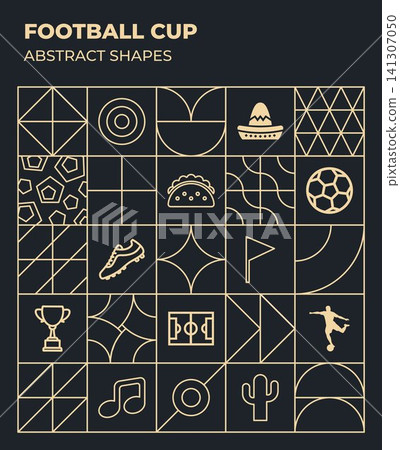 Abstract Minimalist Flat Football Cup Design Outline Abstract Minimalist Flat Football Cup Design Outline 141307050