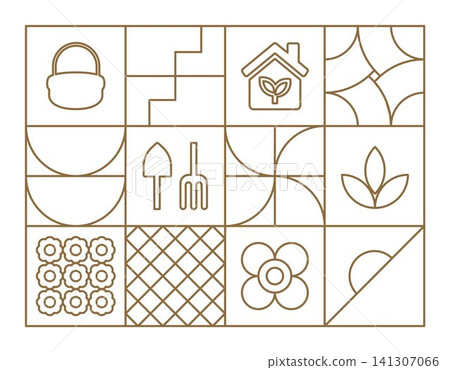 Minimalist Park Outlines Vector Background Minimalist Park Outlines Vector Background 141307066