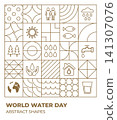 Vector Outlines Minimalist Water Day 141307076