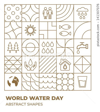 Vector Outlines Minimalist Water Day Vector Outlines Minimalist Water Day 141307076