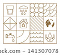 Minimalist Geometric Ocean Life Outlines 141307078
