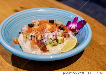 Colorful Ahi Poke Rice Bowl Colorful Ahi Poke Rice Bowl 141307160