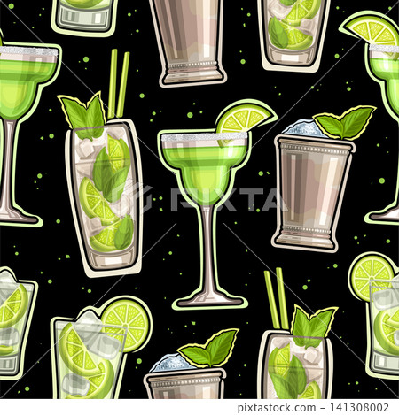 Vector Mocktails Seamless Pattern Vector Mocktails Seamless Pattern 141308002