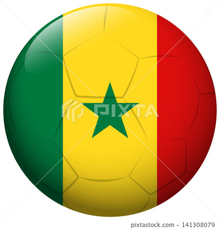 Soccer Ball with Senegal National Flag Design on White Background 141308079