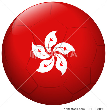 Soccer Ball with Hong Kong Flag Design Vector Illustration 141308096